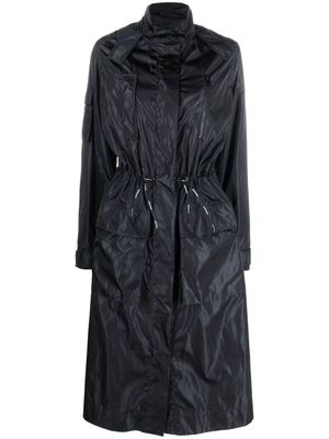 Off-White diagonal-stripe hooded coat - Black