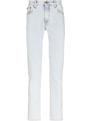 Off-White diagonal striped pocket skinny jeans - Blue