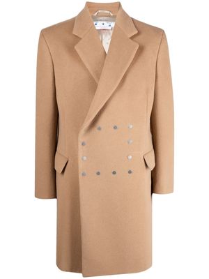 Off-White double-breasted press-stud coat - Neutrals