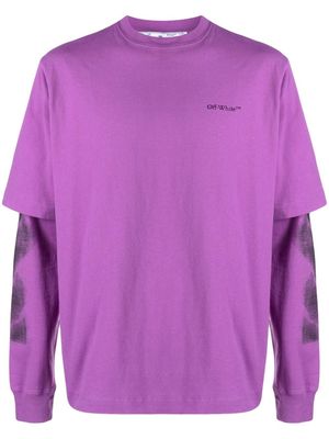 Off-White double-layer T-shirt sweatshirt - Purple