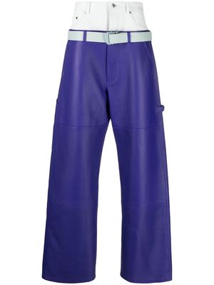 Off-White Double Over leather trousers - Purple