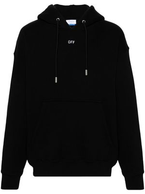 Off-White drawstring organic cotton hoodie - Black