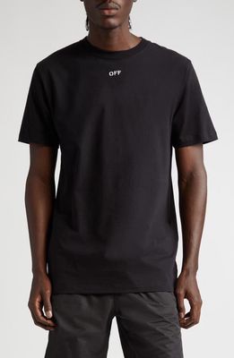Off-White Embroidered Arrow Cotton T-Shirt in Black