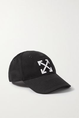 Off-White - Embroidered Cotton-twill Baseball Cap - Black