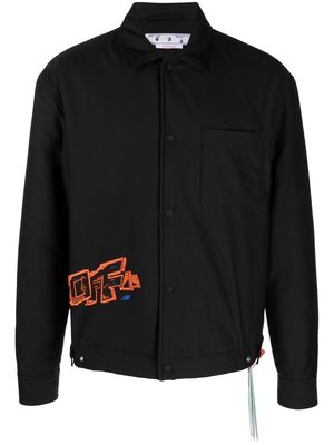 Off-White embroidered logo buttoned jacket - Black