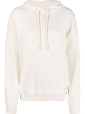 Off-White embroidered logo hooded sweatshirt - Neutrals