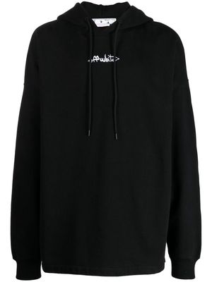 Off-White embroidered logo hoodie - Black