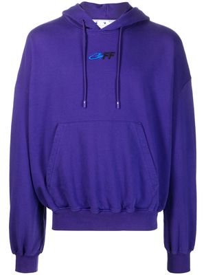 Off-White embroidered logo hoodie - Purple