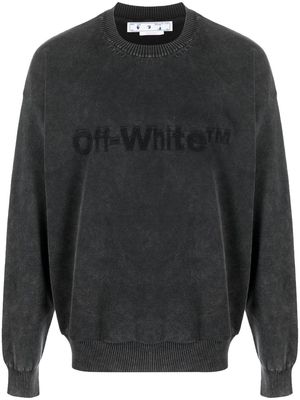 Off-White embroidered-logo long-sleeve jumper - Black