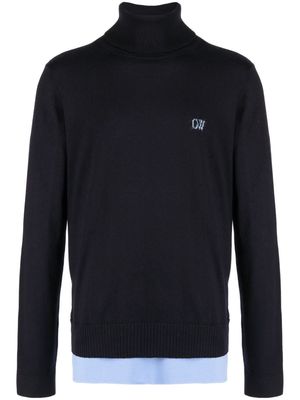 Off-White embroidered-logo long-sleeve sweatshirt - Black