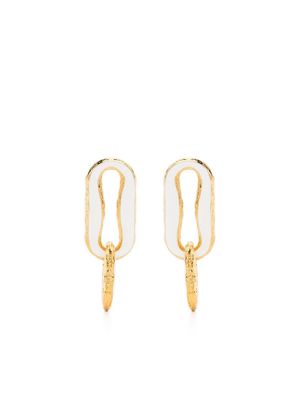 Off-White enamel drop earrings - Gold