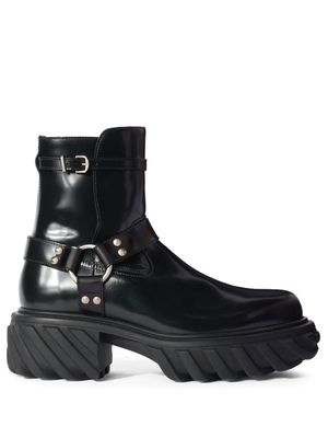 Off-White Exploration Motor leather ankle boots - Black