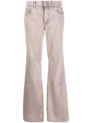 OFF-WHITE flared stonewashed jeans - Purple
