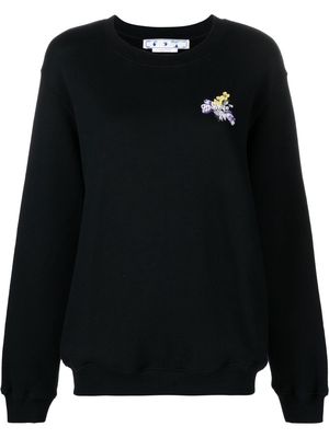 Off-White floral Arrows-motif sweatshirt - Black