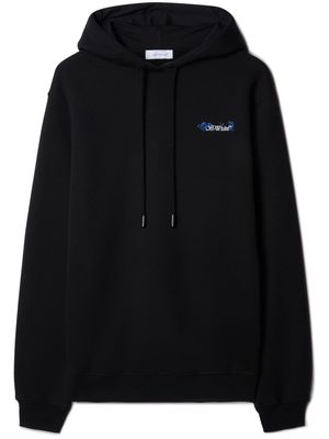 Off-White floral-embroidered Arrows cotton hoodie - Black