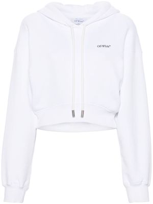 Off-White floral-print cropped hoodie