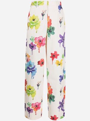Off-White floral-print straight trousers