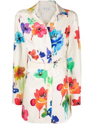 Off-White floral-print twisted shirtdress