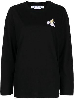 Off-White Flower Arrow cotton sweatshirt - Black