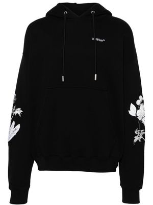 Off-White Flower Scan Arrows-print hoodie - Black