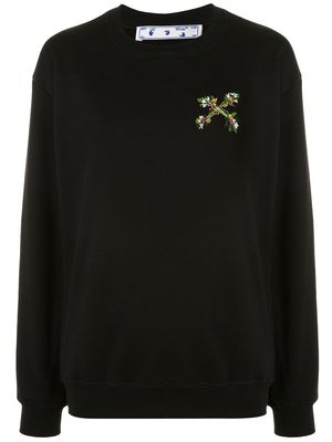 Off-White Flowers Arrows sweatshirt - BLACK GREEN