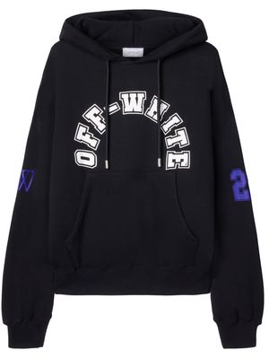 Off-White Football-print cotton hoodie - Black