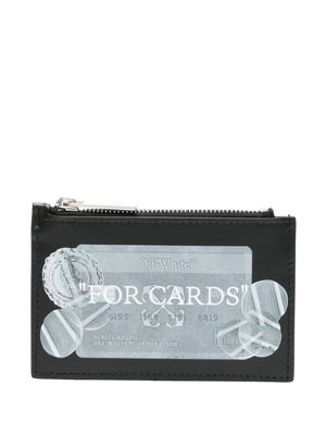 Off-White 'For Cards'-print leather cardholder - Black
