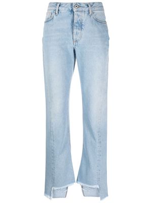 Off-White frayed-edge straight-leg jeans - Blue