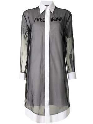 Off-White Free Winona-print shirt dress - BLACK BLACK