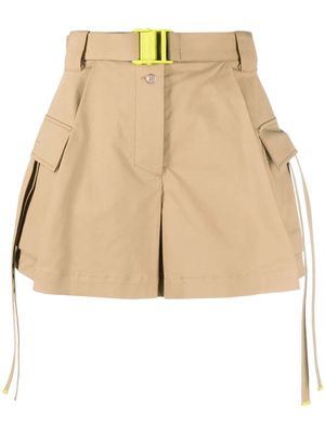 Off-White gabardine cargo shorts - Brown