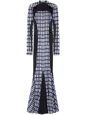 Off-White geometric-print maxi dress - Blue