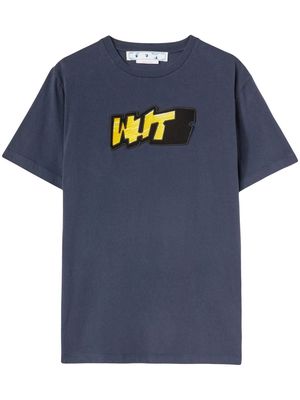 Off-White Graffiti logo-patch T-shirt - Blue