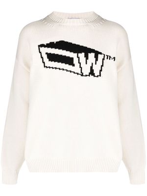 Off-White Graffiti Zine intarsia-logo knitted jumper