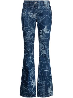 Off-White graphic-print flared jeans - Blue