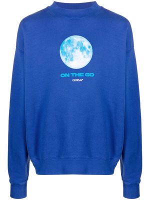 Off-White graphic-print organic-cotton sweatshirt - Blue