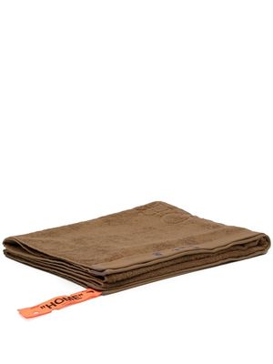 Off-White Hands Off cotton bath towel - Brown
