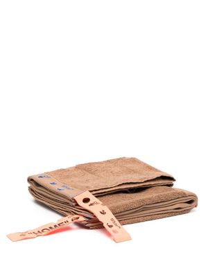 Off-White Hands Off cotton towel - Brown