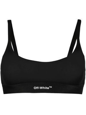 Off-White Helvetica logo ribbed bralette - Black