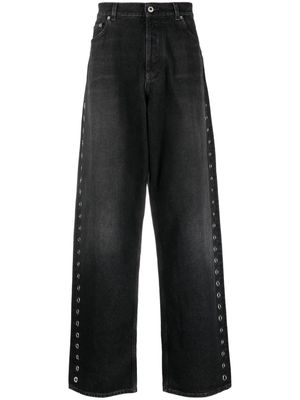 Off-White high-rise wide-leg jeans - Black
