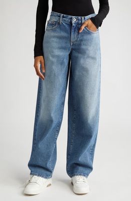 Off-White High Waist Extra Baggy Wide Leg Jeans in Blue