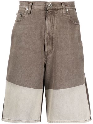 Off-White high-waisted denim shorts - Brown