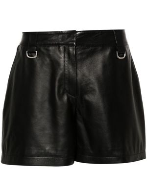 Off-White high-waisted leather shorts - Black