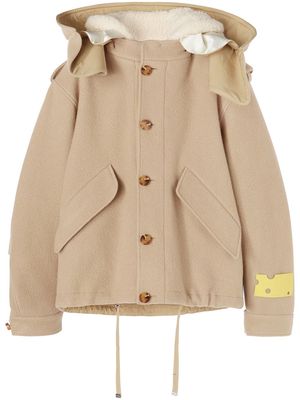Off-White hooded short parka coat - Neutrals
