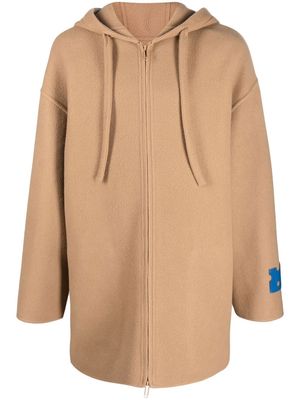 Off-White hooded wool coat - CAMEL NO COLOR