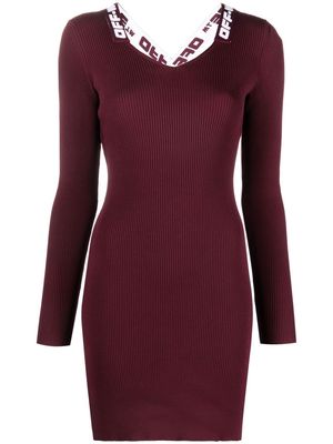 Off-White Industrial-strap knitted dress - Purple