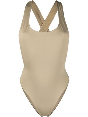 Off-White Industrial strap swimsuit - Green