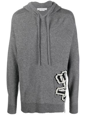 Off-White intarsia-knit hoodie - Grey
