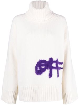 Off-White intarsia-knit logo jumper - Neutrals