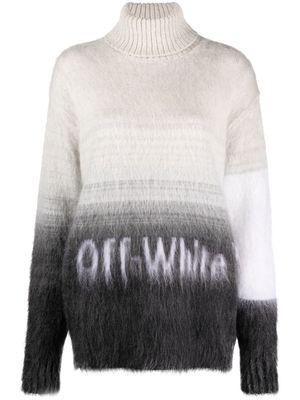 Off-White intarsia-knit logo roll-neck jumper - Black