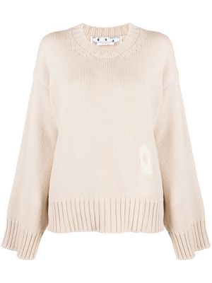 Off-White intarsia-knit logo wool jumper - Pink